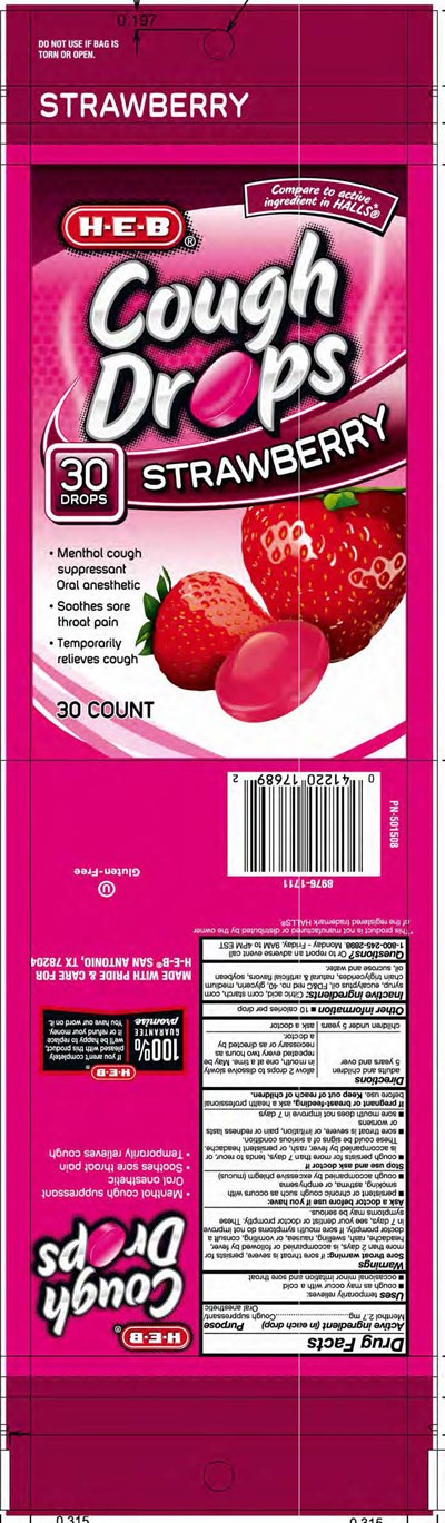 Heb Strawberry 30ct Cough Drops (Heb Strawberry 30ct 501508 1 26 2018tm)